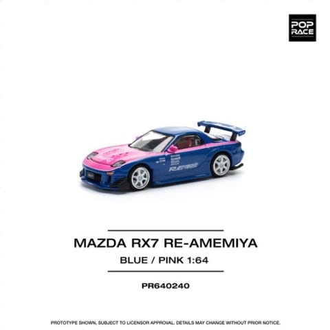 [ Pre-order ] PR640240 POP RACE 1:64 Mazda Amemiya MAZDA RX7 RE-AMEMIYA BLUE/PINK