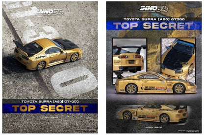 IN64-A80TS-GOLD INNO Models 1:64 Toyota Supra (A80) TOP SECRET GT300 Gold