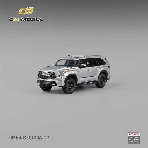 CM64-Sequoia-02 CM-Model 1:64 Sequoia Toyota Sequoia XK80 TRD Pro Silver Grey model car