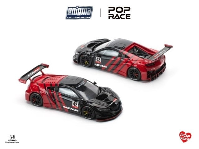 [ Pre-order ] PRE0011 POP RACE x Enigma 1:64 Honda NSX GT3 Evo22 Advan Chase Livery Blister Ver.