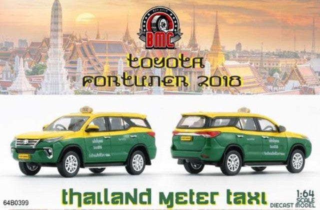64B0399 BM CREATIONS 1:64 Toyota Fortuner 2018 Thailand Taxi RHD model car