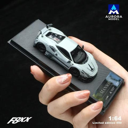 [ Pre-order ] AURORA MODEL AM 1:64 Mansory F8 Tributo Mansory F8XX Cement Grey