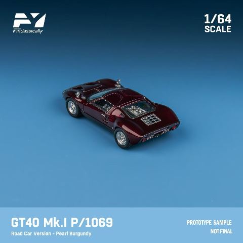 FY64094 Finclassically 1:64 GT40 Mk.I P1069 Boliangdi wine red Road Car Version model car