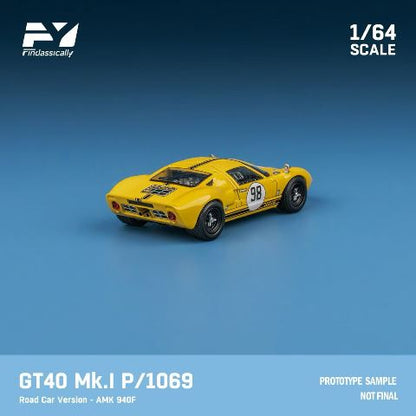[ Pre-order ] FY64095 Finclassically 1:64 GT40 Mk.I P1069 #98 Yellow Road Car Version
