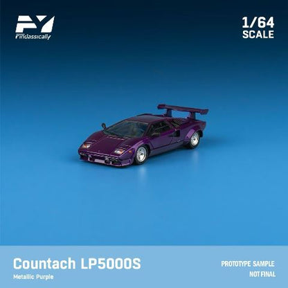 FY64092 Finclassically 1:64 Countach LP5000S Metallic purple with wing model car