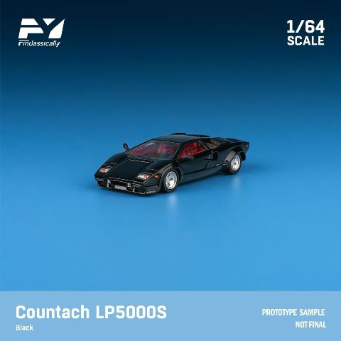 FY64093 Finclassically 1:64 Countach LP5000S Metallic black modelcar
