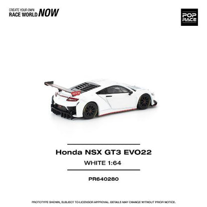 [ Pre-order ] PR640280 POP RACE 1:64 HONDA NSX GT3 EVO22 WHITE