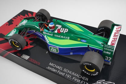 1:18 MINICHAMPS 113910132 Jordan Ford 191 F1 Debut Belgium GP 1991 #32 model car