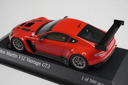 1:43 MINICHAMPS 437121392 Aston Martin V12 Vantage GT3 Red model car