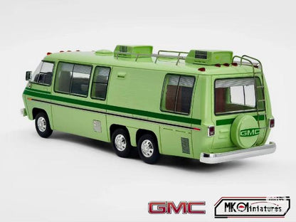 MK Miniatures 1:64 GMC Motorhome 1978 Green model car