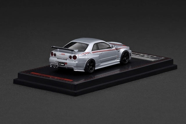 IG3840 ignition model 1:64 Nissan Nismo R34 GT-R Z-tune Silver model car