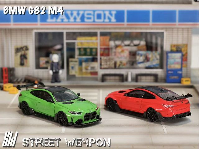 SW Street Weapon 1:64 BMW G82 M4 Wide-Body Modified Car in Irish Green