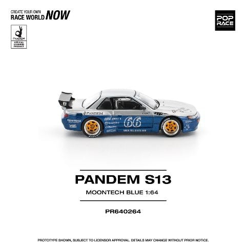 [ Pre-order ] PR640264 POP RACE 1:64 PANDEM SILVIA S13 MOONTECH BLUE