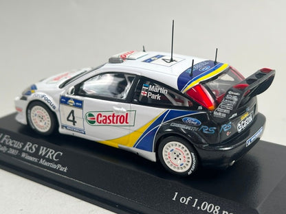 1:43 MINICHAMPS 400038374 Ford Focus RS WRC Acropolis Rally 2003 #4 M. Martin M. Park model car