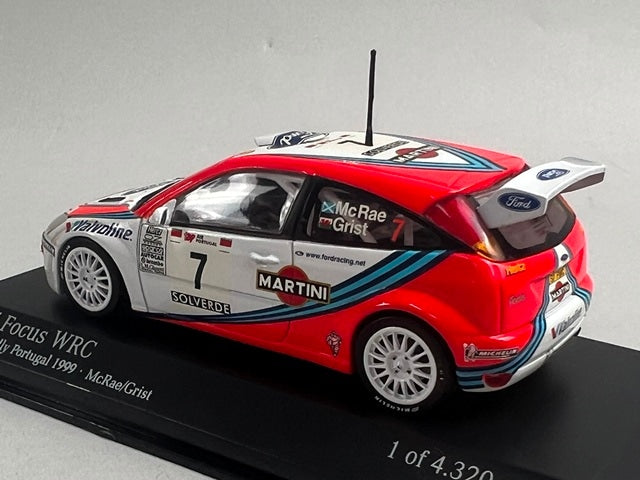 1:43 MINICHAMPS 430998807 Ford Focus WRC Portugal Rally 1999 #7 C. McRae N. Grist model car