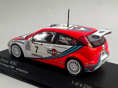 1:43 MINICHAMPS 430998807 Ford Focus WRC Portugal Rally 1999 #7 C. McRae N. Grist model car