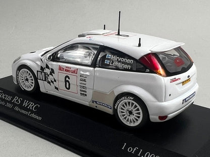 1:43 MINICHAMPS 430038906 Ford Focus RS WRC Monte Carlo Rally 2003 #6 M. Hirvonen J. Lehtinen model car