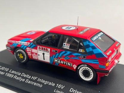 1:43 ixo LCJ010 Lancia Delta HF Integrale 16V Sanremo Rally 1989 #1 M. Biasion model car