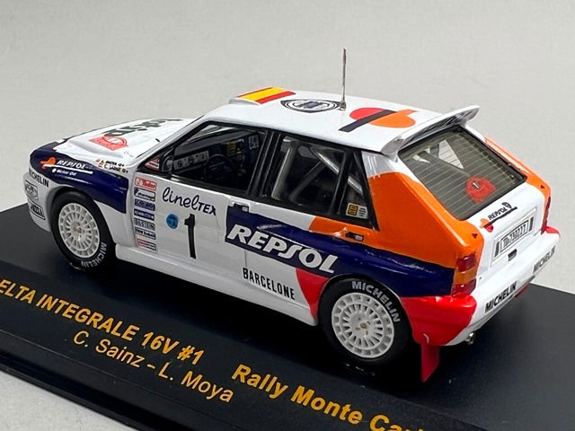 1:43 ixo RAC070 Lancia Delta Integrale 16V Monte Carlo Rally 1993 #1 C. Sainz L. Moya model car