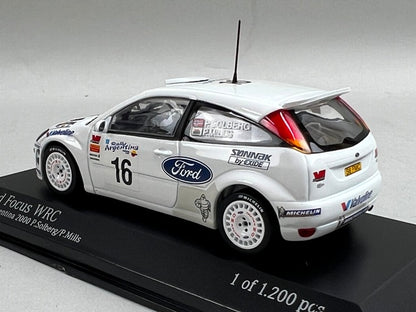 1:43 MINICHAMPS 430008916 Ford Focus WRC Argentina Rally 2000 #16 P. Solberg P. Mills model car