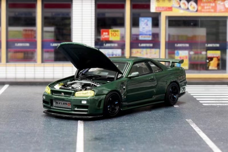 M63421 MOTORHELIX 1:64 Nissan Skyline GTR R34 (NISMO) Customised Dark Green