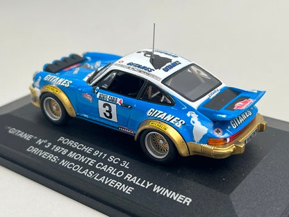 1:43 KYOSHO E3699 Porsche 911 SC 3L GITANE MONTE CARLO Rally 1978 #3 J. Pierre-Nicolas V. Lavergne model car