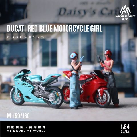 MO222160 MoreArt 1:64 Ducati DUCATI MOTORCYCLE GIRL Bike Blue