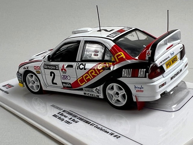 1:43 ixo RAC392LQ Mitsubishi Carisma GT Evolution IV RAC Rally 1997 #2 R. Burns R. Reid model car
