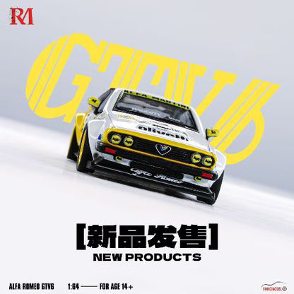 RM 1:64 Alfa Romeo gtv6 Wide-Body White yellow