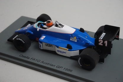 1:43 Spark S3966 Osella FA1G Austrian GP 1986 #21 P. Ghinzani model car