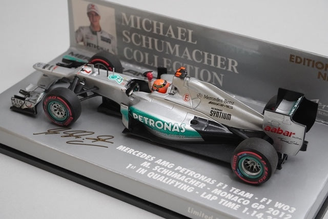 1:43 MINICHAMPS 410120107 Mercedes AMG Petronas F1 Team W03 Monaco GP 2012 #7 M. Schumacher model car