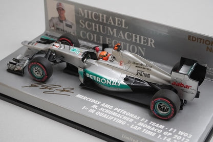 1:43 MINICHAMPS 410120107 Mercedes AMG Petronas F1 Team W03 Monaco GP 2012 #7 M. Schumacher model car
