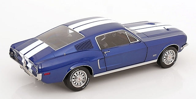 [ Pre-order ] KKDC120224 KK scale 1:12 Ford Mustang GT Fastback 1968 Blue Metallic/White
