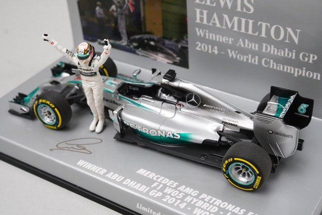 1:43 MINICHAMPS 410140644 Mercedes AMG Petronas F1 Team W05 Hybrid Abu Dhabi GP 2014 #44 L. Hamilton model car