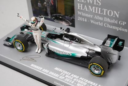 1:43 MINICHAMPS 410140644 Mercedes AMG Petronas F1 Team W05 Hybrid Abu Dhabi GP 2014 #44 L. Hamilton model car