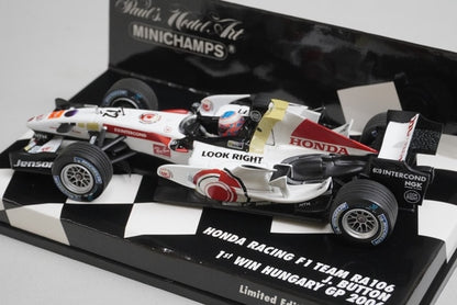 1:43 MINICHAMPS 400060412 Honda Racing RA106 Hungarian GP 2006 #12 J. Button model car