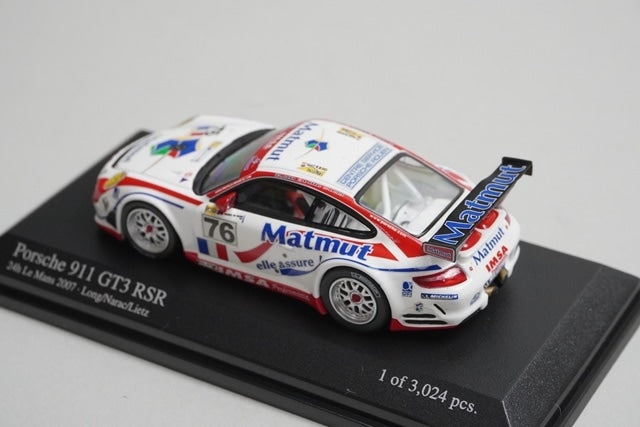 1:64 MINICHAMPS 640076776 Porsche 911 GT3 RSR Le Mans 2007 #76 model car