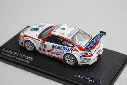 1:64 MINICHAMPS 640076776 Porsche 911 GT3 RSR Le Mans 2007 #76 model car