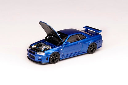 [ Pre-order ] M63416 MOTORHELIX 1:64 NISMO R34 GT-R Z-tune Bayside Blue