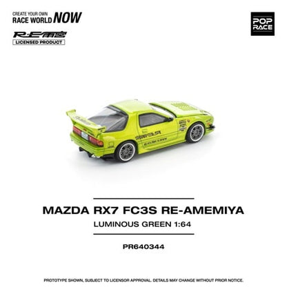[ Pre-order ] PR640344 POP RACE 1:64 Mazda RX7 FC3S RE-AMEMIYA LUMINOUS GREEN