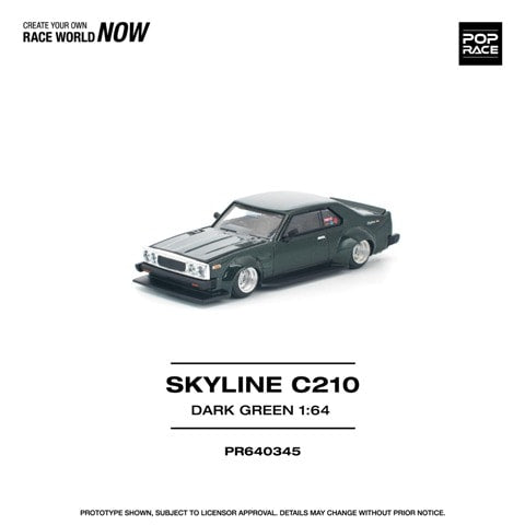 [ Pre-order ] PR640345 POP RACE 1:64 Nissan Skyline C210 DARK GREEN