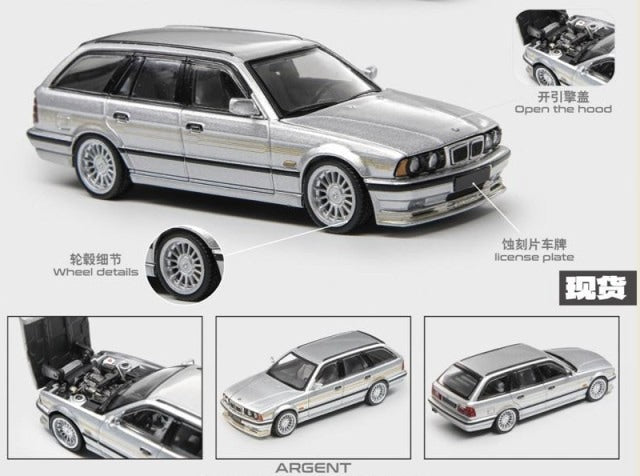 Mortal 1:64 BMW E34 ALPINA B10 TOURING Silver model car