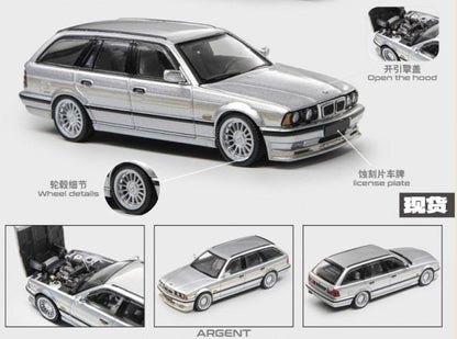 Mortal 1:64 BMW E34 ALPINA B10 TOURING Silver model car