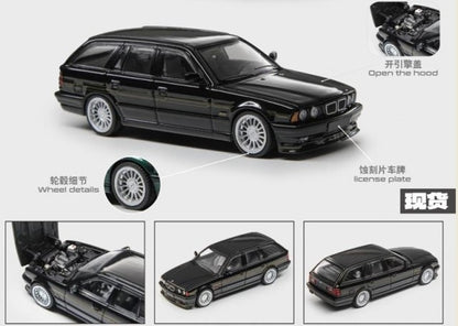 Mortal 1:64 BMW E34 ALPINA B10 TOURING Pearl Black model car