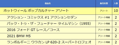 HXD63-986L Hot Wheels Pop Culture Assortment (1 carton: 10 pieces) model car