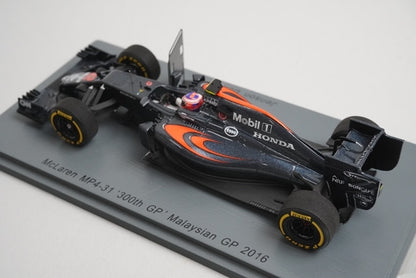 1:43 Spark S5024 McLaren Honda MP4-31 Malaysian GP 2016 #22 model car