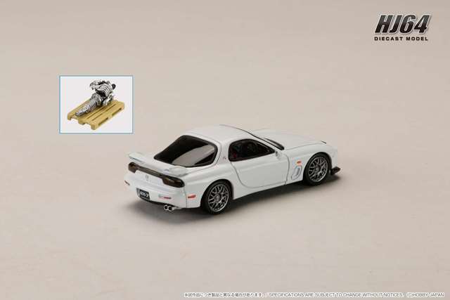 [ Pre-order ] HJ649007W Hobby Japan 1:64 Mazda RX-7 (FD3S) TYPE RZ with engine display model, pure white