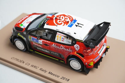 1:43 Spark S5962 Citroen C3 WRC Mexico Rally 2018 #11 model car