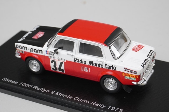 1:43 SPARK S9457 SIMCA 1000 Rally 2 Monte Carlo Rally 1973 #34 B.Fiorentino / M.Gelin model car