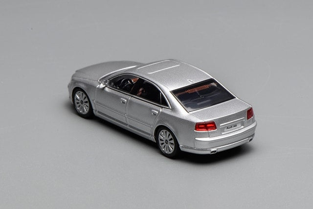 [ Pre-order ] M68204 MOTORHELIX 1:64 Audi A8 (D3) 2008 Late Ver. Ice Silver Metallic